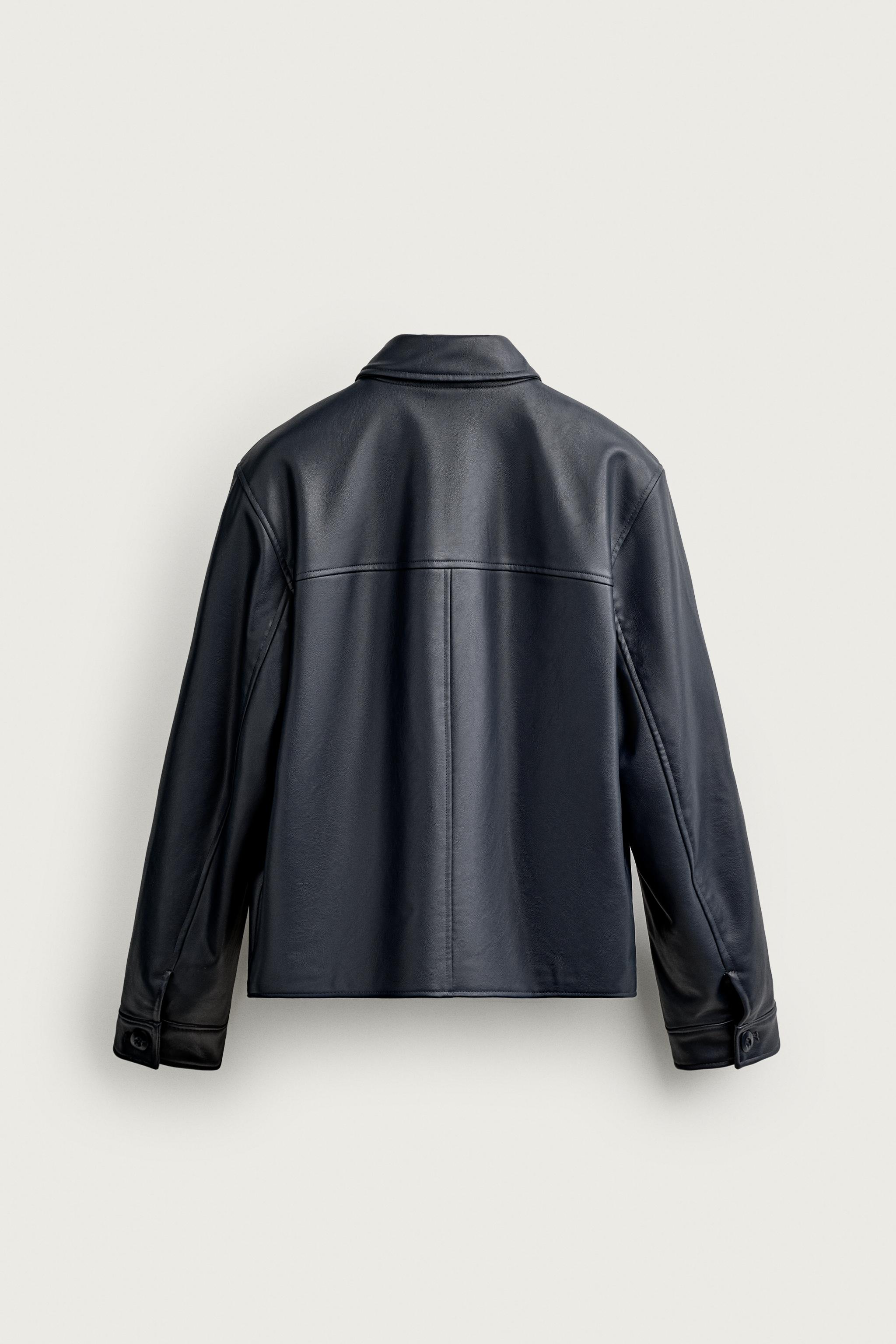 BLOUSON REGULAR FIT EFFET MATIÈRE SYNTHÉTIQUE